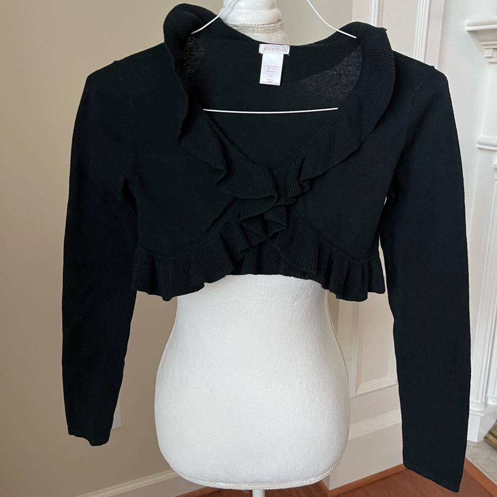 Xhilaration Girls Black Cardigan- L
